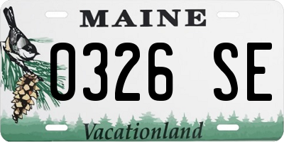 ME license plate 0326SE