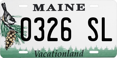 ME license plate 0326SL