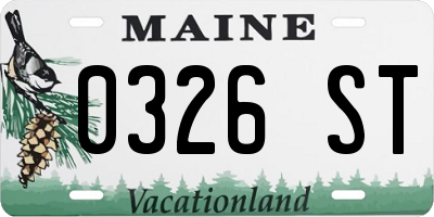 ME license plate 0326ST