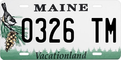 ME license plate 0326TM