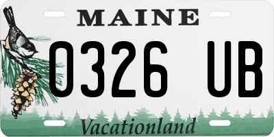 ME license plate 0326UB