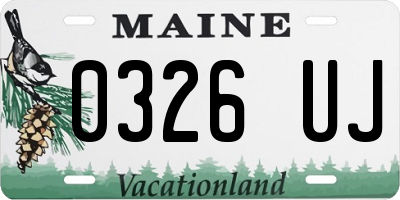 ME license plate 0326UJ