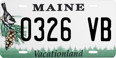 ME license plate 0326VB