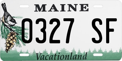 ME license plate 0327SF