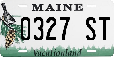 ME license plate 0327ST