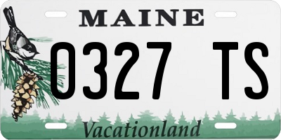 ME license plate 0327TS