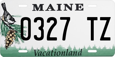 ME license plate 0327TZ