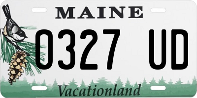 ME license plate 0327UD