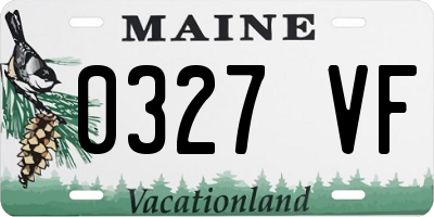 ME license plate 0327VF