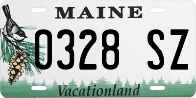 ME license plate 0328SZ