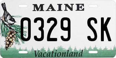 ME license plate 0329SK