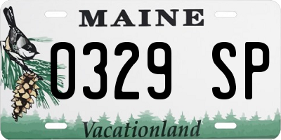 ME license plate 0329SP