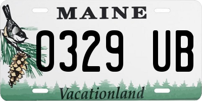 ME license plate 0329UB
