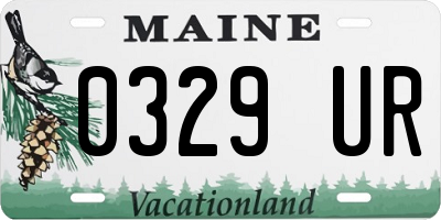 ME license plate 0329UR