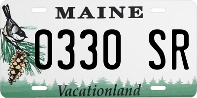 ME license plate 0330SR