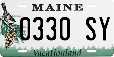 ME license plate 0330SY