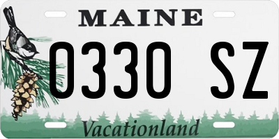 ME license plate 0330SZ