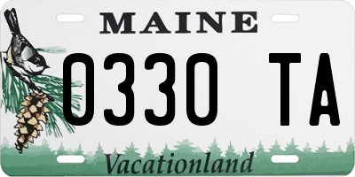 ME license plate 0330TA