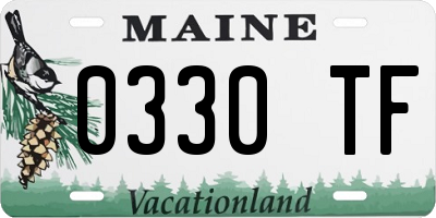 ME license plate 0330TF