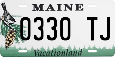 ME license plate 0330TJ
