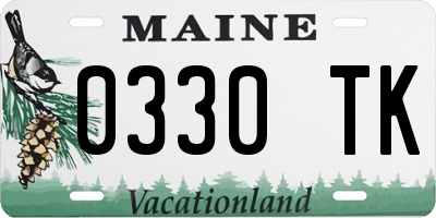ME license plate 0330TK