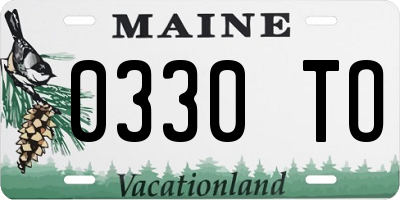 ME license plate 0330TO
