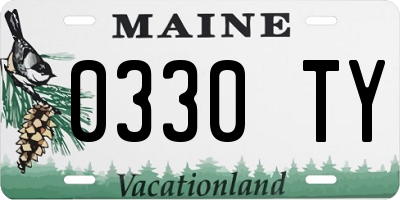 ME license plate 0330TY