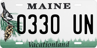 ME license plate 0330UN