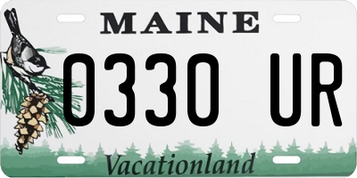ME license plate 0330UR