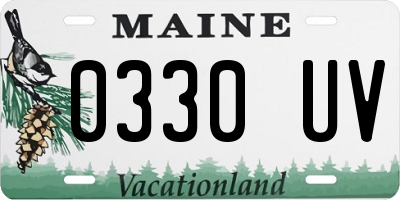 ME license plate 0330UV