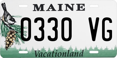 ME license plate 0330VG