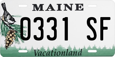 ME license plate 0331SF