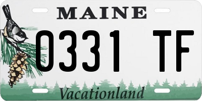 ME license plate 0331TF