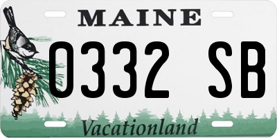 ME license plate 0332SB