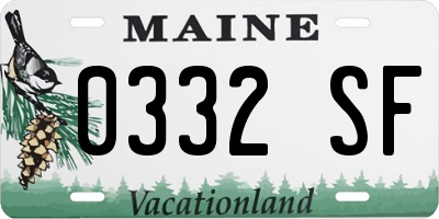 ME license plate 0332SF