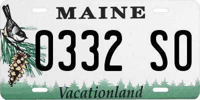 ME license plate 0332SO