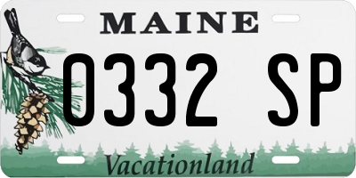 ME license plate 0332SP