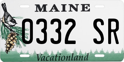 ME license plate 0332SR