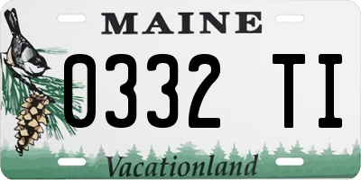 ME license plate 0332TI