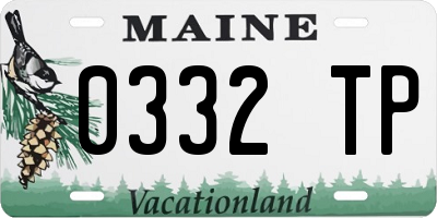 ME license plate 0332TP