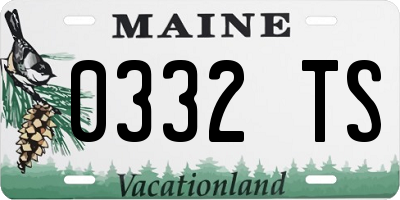 ME license plate 0332TS