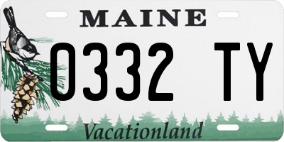 ME license plate 0332TY