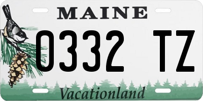 ME license plate 0332TZ