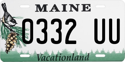 ME license plate 0332UU