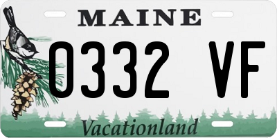 ME license plate 0332VF
