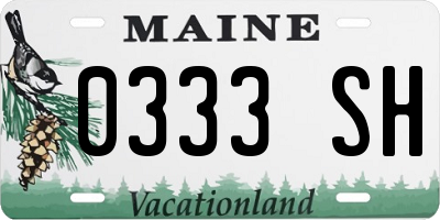 ME license plate 0333SH