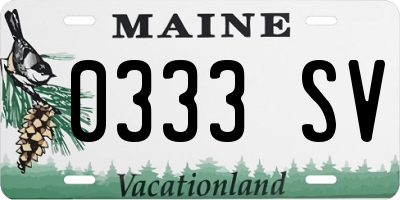 ME license plate 0333SV