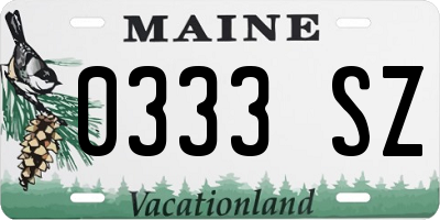 ME license plate 0333SZ