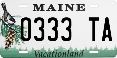 ME license plate 0333TA