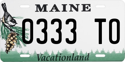 ME license plate 0333TO